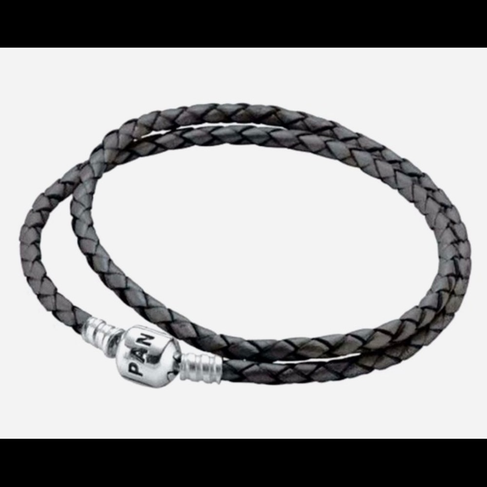 Pandora Double Wrap Black Leather Bracelet